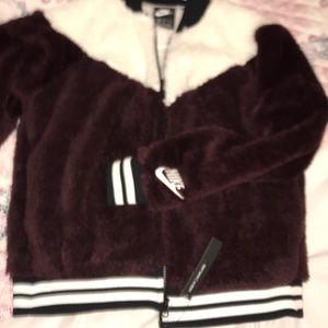 Brand new nike fur zip up